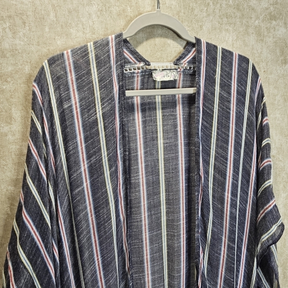 Free People Ruffles & Stripes Kimono /Cover-Up - Picture 5 of 6